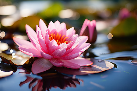 水面上的莲花背景图片