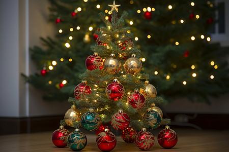 圣诞树上装饰图片