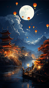 中秋节的夜晚图片