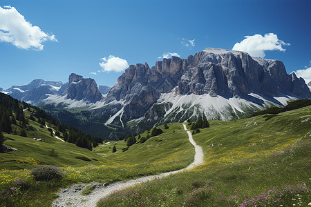 夏季美丽的山间景观图片