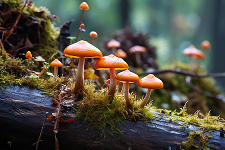 野外生长的蘑菇背景图片
