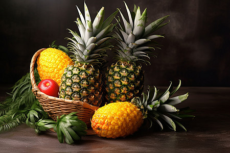 新鲜采摘的菠萝图片