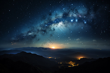 野外绚丽的星空景观图片