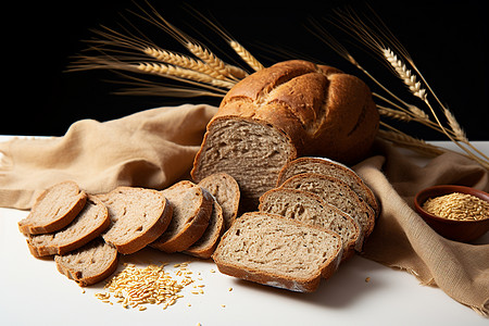 小麦制作的面包图片