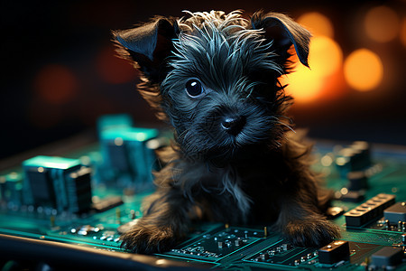 电路板上的小狗图片