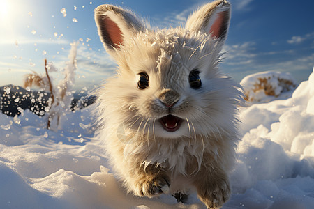 阳光下的兔子背景图片