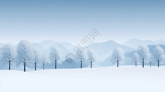 雪地里的树背景图片
