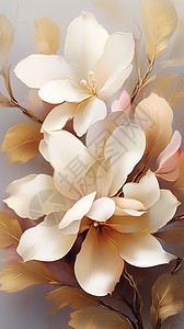 白色花卉油画图片