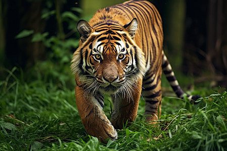 丛林中觅食的野生老虎图片