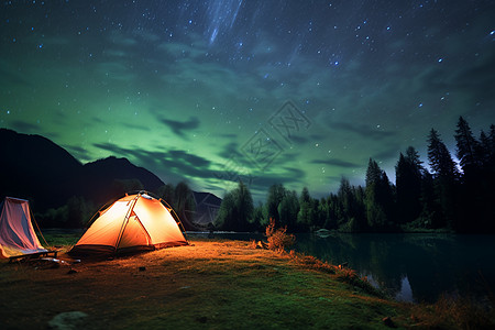 星空帐篷野外梦幻的天文景观背景