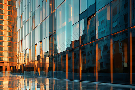 现代城市中的玻璃高楼图片