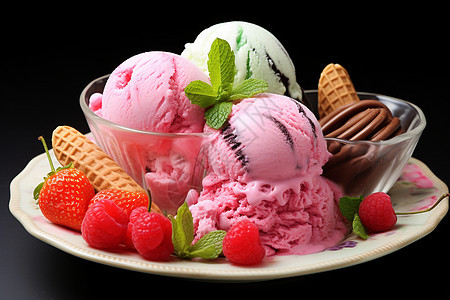 甜蜜可口的冰淇淋图片