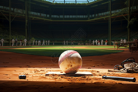 体育场上的棒球比赛背景图片