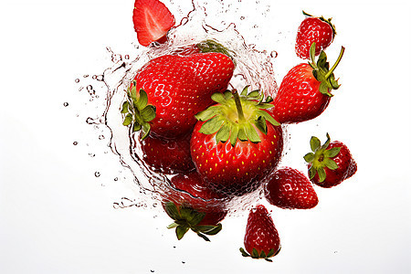 草莓水果碰撞背景图片