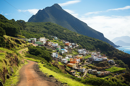 青山绿水传统乡村的美景图片