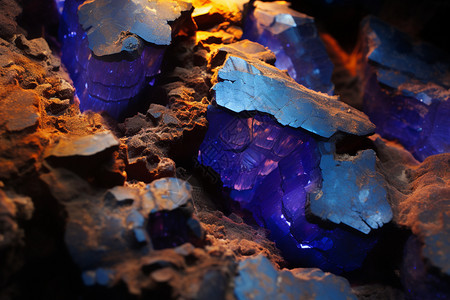 蓝紫色矿产矿物图片