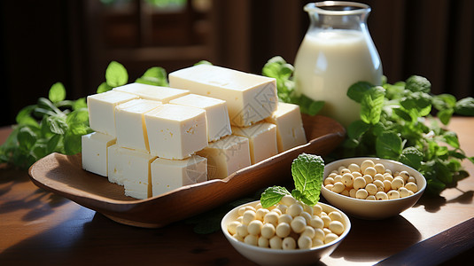 牛奶豆腐健康营养的豆腐背景