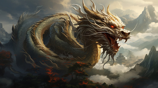 凶猛的神龙风龙龙,图片素材