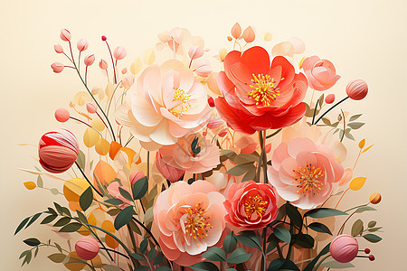 柔和色调的花朵背景背景图片