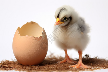 孵化的白色小鸡图片