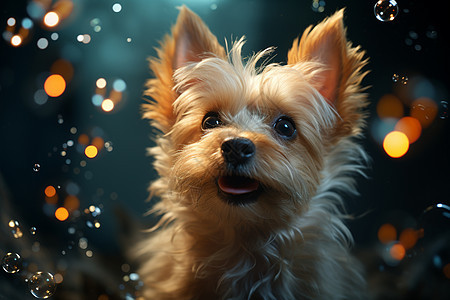 梦幻的小狗照片背景图片