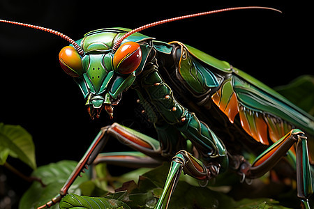 一只绿色的螳螂图片