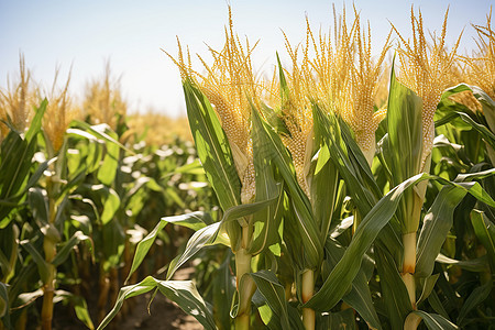 阳光下的玉米田图片