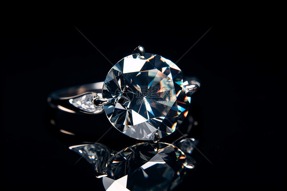 戒指上的闪耀钻石图片
