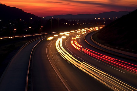 夜幕下的道路图片