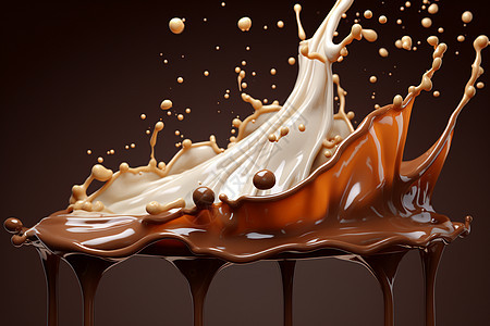 飞溅的巧克力液体图片