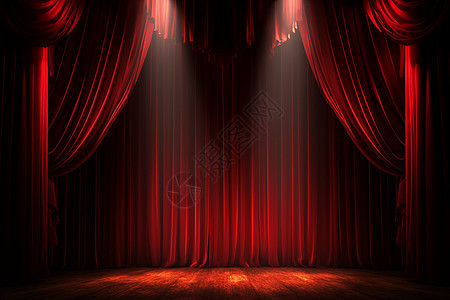 红色幕布上的舞台背景图片