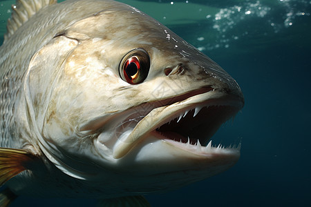 深海凶猛的鱼类背景图片