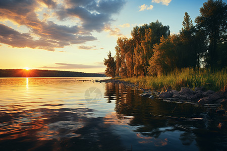 湖光山色的美丽风景图片