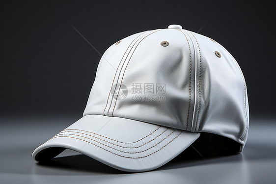 纯白色的棒球帽图片