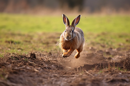 快速奔跑的兔子背景图片