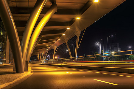 夜晚的隧道公路图片