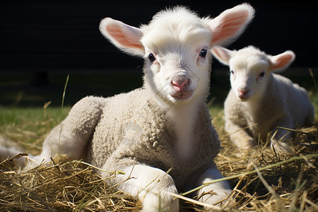 草地上的小羊羔图片