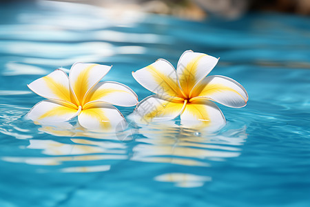 池水漂浮的花高清图片