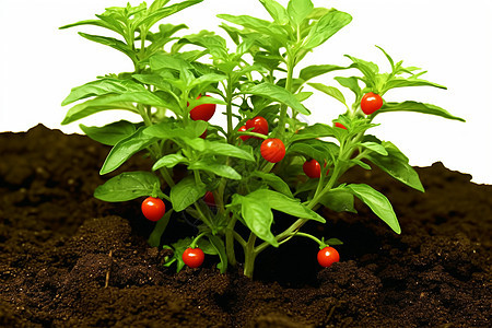 新鲜栽种的植物背景图片