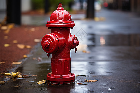 雨中的消防栓背景图片