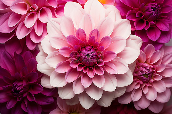 美丽的粉色大丽花花朵图片