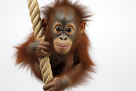 绳子上可爱的小猴背景图片