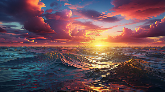 美丽的海洋和日落图片