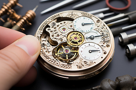 手表维修维修表盘的维修师背景