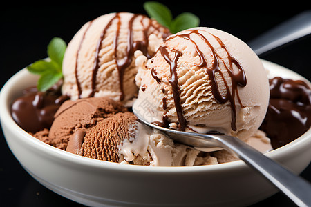 可口的巧克力冰激凌图片