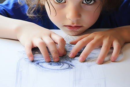 绘画的小孩子背景图片