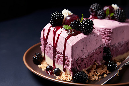 健康的浆果蛋糕图片