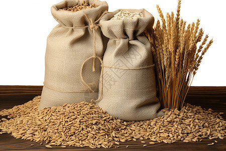 丰收的粮食小麦背景图片