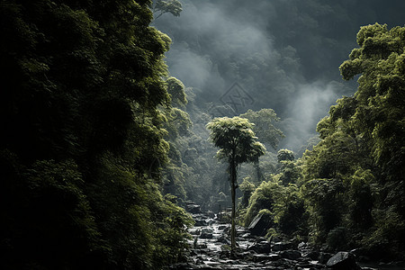 长满植被的雨林图片