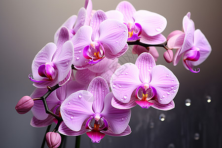 粉水粉紫色的兰花背景